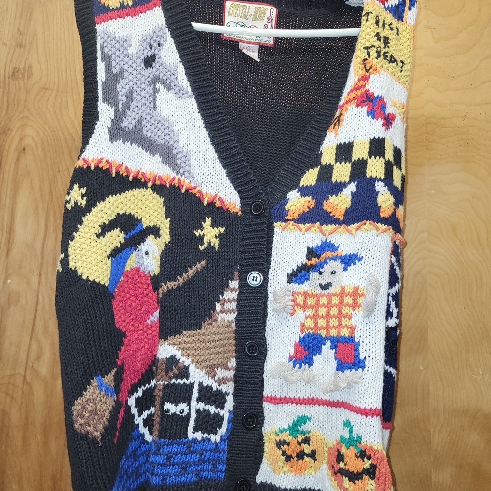 Care Label Halloween Patchwork Sweater Vest - Picture 2 of 6